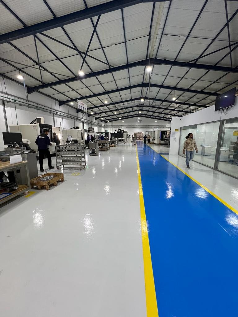 The machining hall after installation.